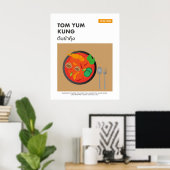 Tom Yum Kung, Spicy Thai Food Travel Art ポスター (ホームオフィス)
