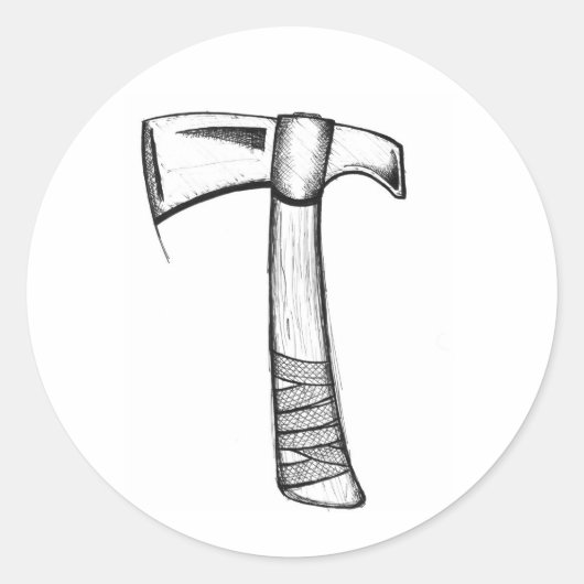 Tomahawkの落書きシール ラウンドシール (正面)