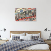 Tomahawk, Wisconsin – 大きな文字のシーン キャンバスプリント (インサイチュ (寝室))
