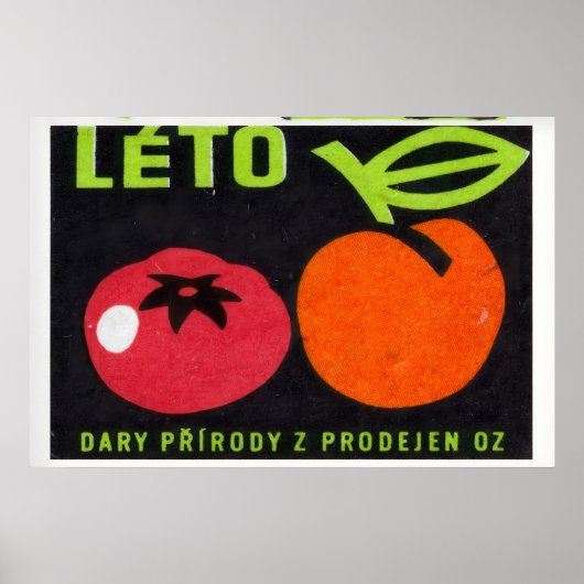 Tomato and Peach - Matchbox Print - Czech Wall Art ポスター (正面)