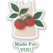 Tomato Apron Sticker — Made For You  シール (正面)