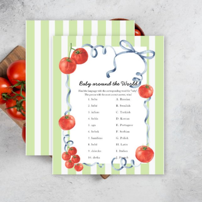 Tomato baby shower - baby around the world game (クリエイターアップロード済み)