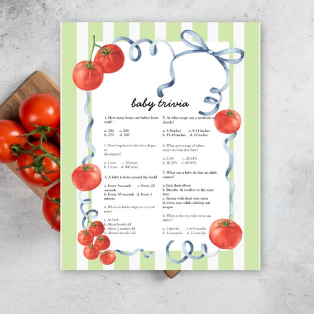 Tomato Baby shower - Baby trivia game (クリエイターアップロード済み)
