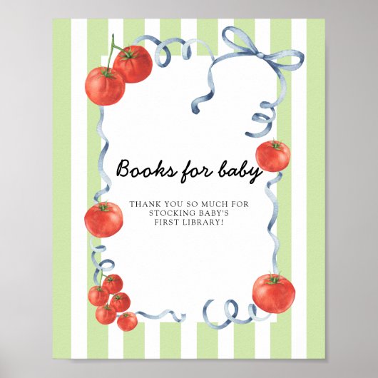 Tomato Baby shower Books for baby ポスター (正面)