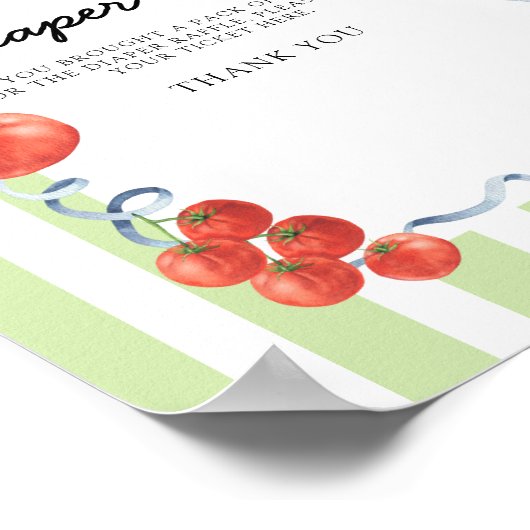 Tomato Baby shower Diaper raffle ポスター (角)