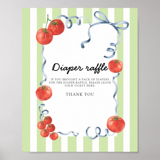 Tomato Baby shower Diaper raffle ポスター (正面)