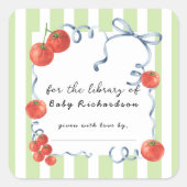 Tomato baby shower For the library of スクエアシール (正面)