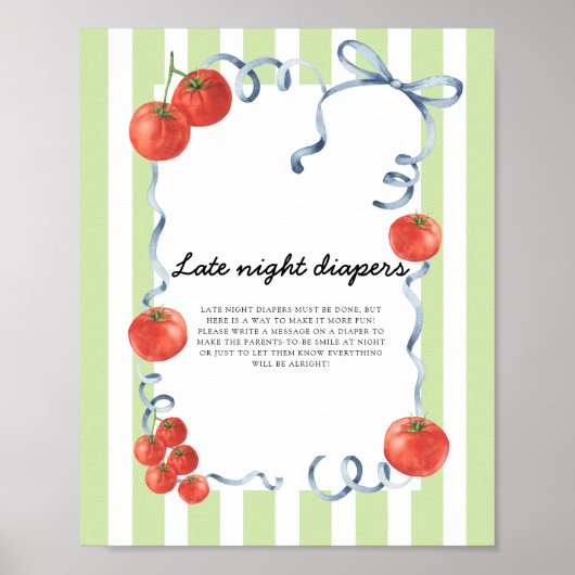 Tomato Baby shower Late night diapers ポスター (正面)