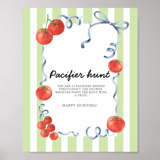 Tomato Baby shower Pacifier hunt ポスター (正面)