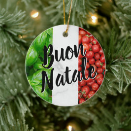 Tomato Basil Buon Natale セラミックオーナメント