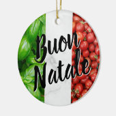 Tomato Basil Buon Natale セラミックオーナメント (左)
