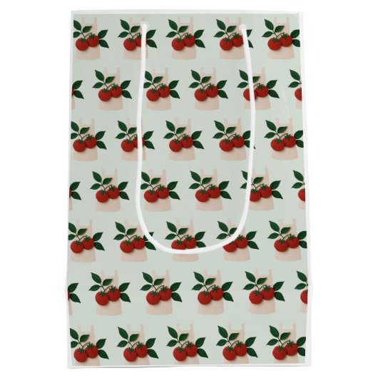 Tomato Garden Kitchen Gift Bag | Foodie & Cook Gif ミディアムペーパーバッグ (裏面)