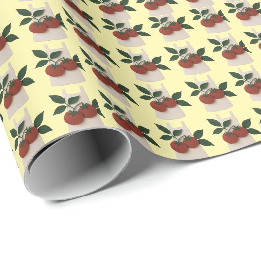Tomato Garden Kitchen Gift Wrapping Paper ラッピングペーパー (ロールコーナー)