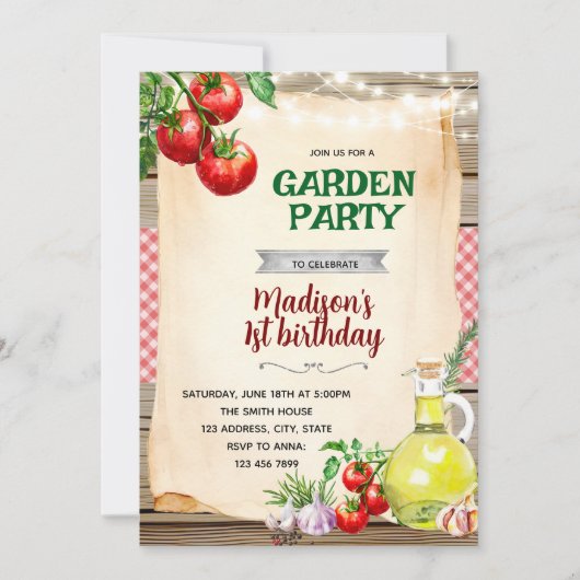 Tomato Garden Party Invitation 招待状 (正面)