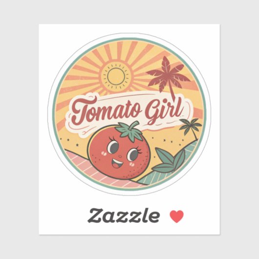 Tomato Girl Summer | Retro Fruit Summer Sticker シール (シート)