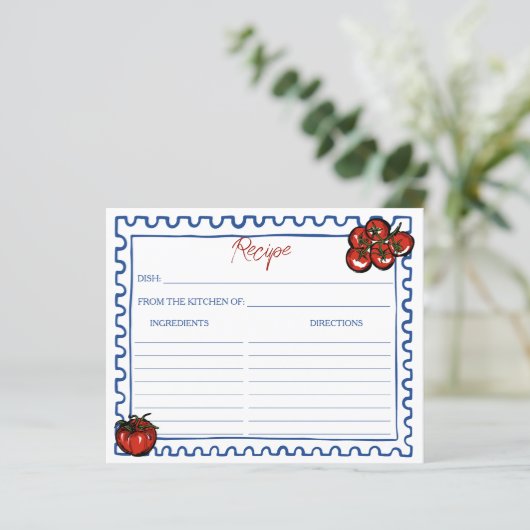 Tomato Italian bridal shower recipe card (スタンド正面)