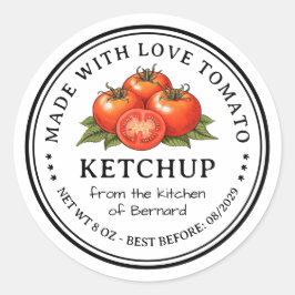 Tomato ketchup homemade canning food label ラウンドシール