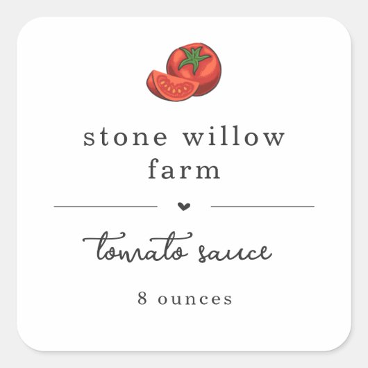 Tomato Marinara Pasta Chutney Vodka Sauce Label スクエアシール (正面)