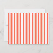 Tomato Modern Open Hearts Striped Note Card ノートカード (裏面)