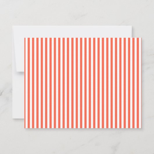 Tomato Modern Open Hearts Striped Note Card ノートカード (裏面)