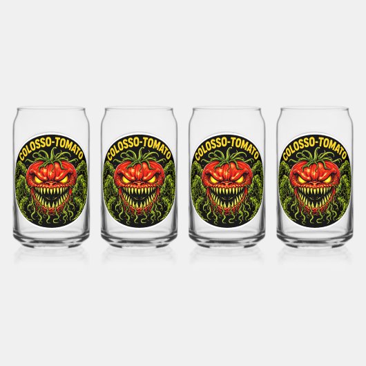 Tomato monstrous garden frosted glasses ガラス缶 (正面)