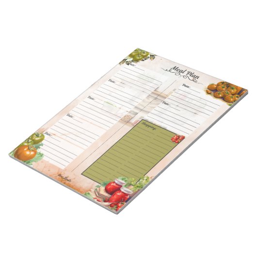 Tomato Paste Meal Planner ノートパッド (アングル)