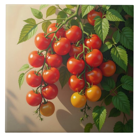 Tomato Plant Gardening Themed Summer Vibes タイル (正面)