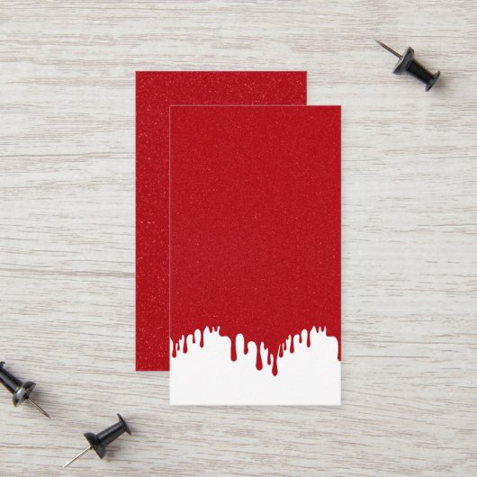 Tomato Red Drip on White Calling Card – Customize コーリングカード (正面/裏面インサイチュ)