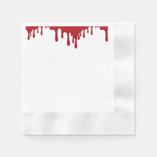 Tomato Red Drip Party Paper Napkin – Customizable 縁ありカクテルナプキン (正面)