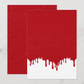 Tomato Red Drip Top Falt Menu Card – Customizable メニュー (正面/裏面)