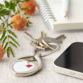 Tomato-Red Heart Keychain Gift – Customizable キーホルダー (側面)