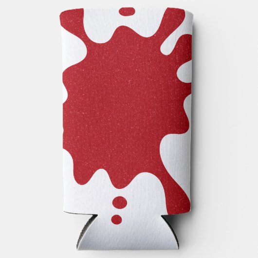 Tomato Red Splash on White Can Cooler スリム缶クーラー (正面)