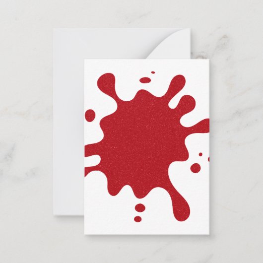 Tomato Red Splat Custom Mini Flat Note Card ノートカード (正面)