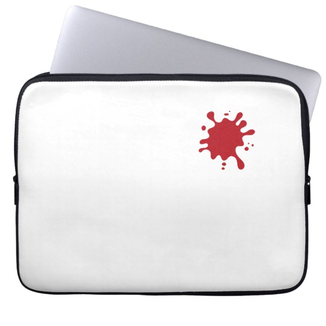 Tomato-Red Splatter 13" Neoprene Laptop Sleeve ラップトップスリーブ (正面)