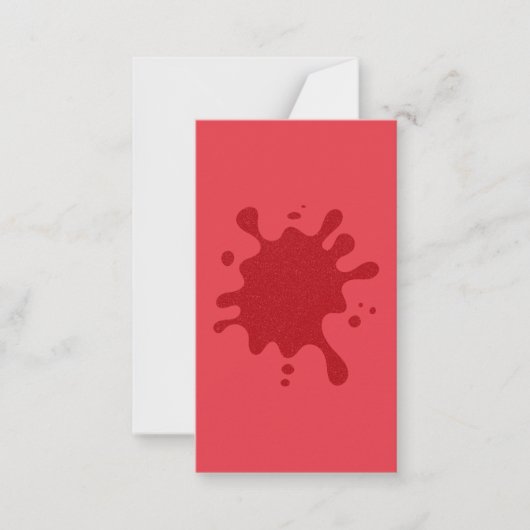 Tomato Red Splatter Mini Flat Card – Customizable ノートカード (正面)