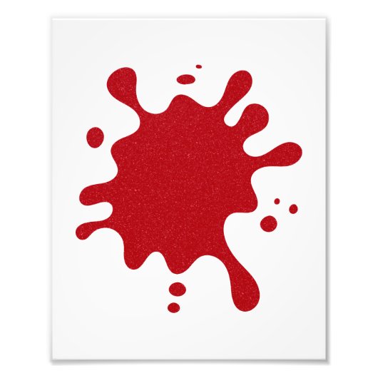 Tomato Red Splatter on White Poster – Customizable フォトプリント (正面)