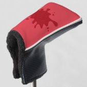 Tomato-Red Splatter Putter Head Cover – Customize ゴルフヘッドカバー (3/4 正面)