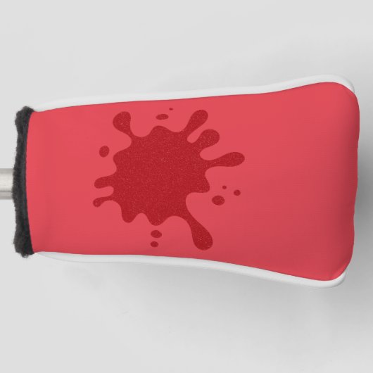 Tomato-Red Splatter Putter Head Cover – Customize ゴルフヘッドカバー (正面)