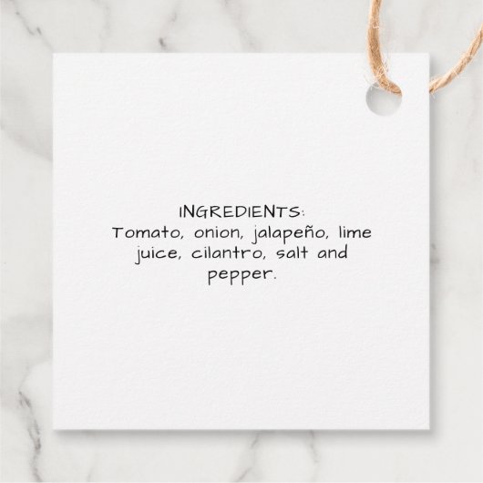 Tomato Salsa label フェイバータグ (裏面)