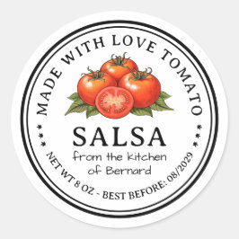 Tomato Salsa Preserve Label ラウンドシール