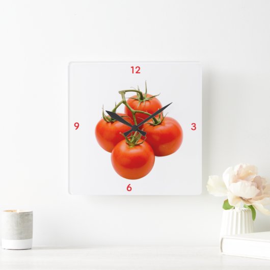 Tomato Wall Clock スクエア壁時計 (ホーム)