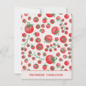 Tomato Watercolor Mediterranean Summer Personalize ノートカード (正面)