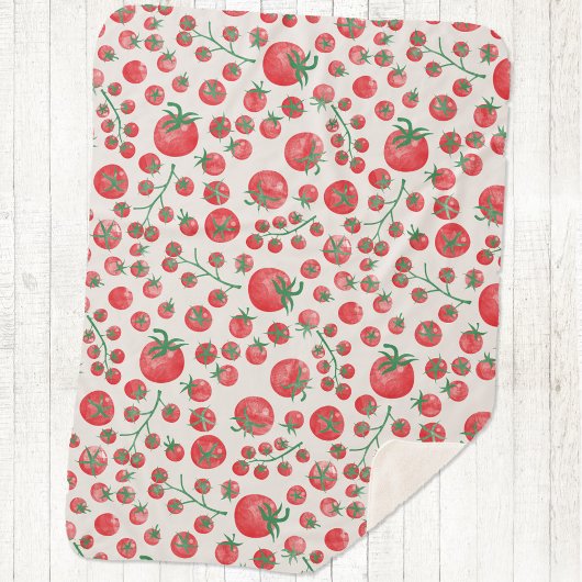 Tomato Watercolor Pattern シェルパブランケット