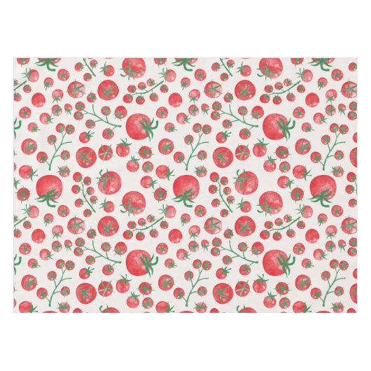 Tomato Watercolor Pattern テーブルクロス (正面(横))