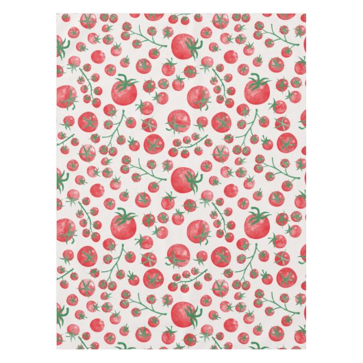 Tomato Watercolor Pattern テーブルクロス (正面)