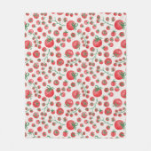 Tomato Watercolor Pattern フリースブランケット (正面)