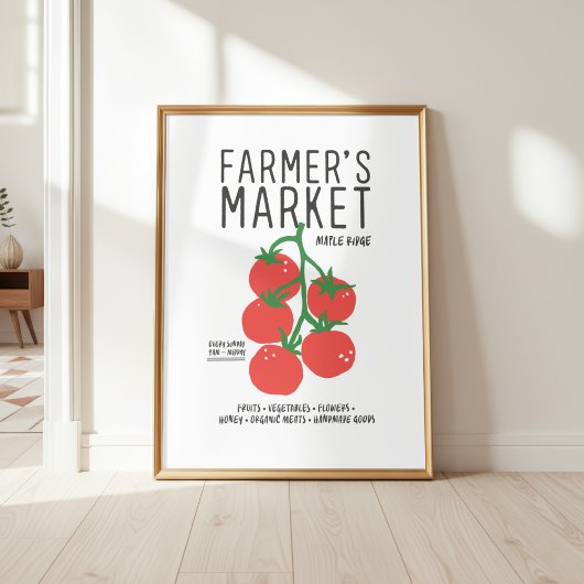 Tomatos Farmer's Market Cute Wall Art ポスター