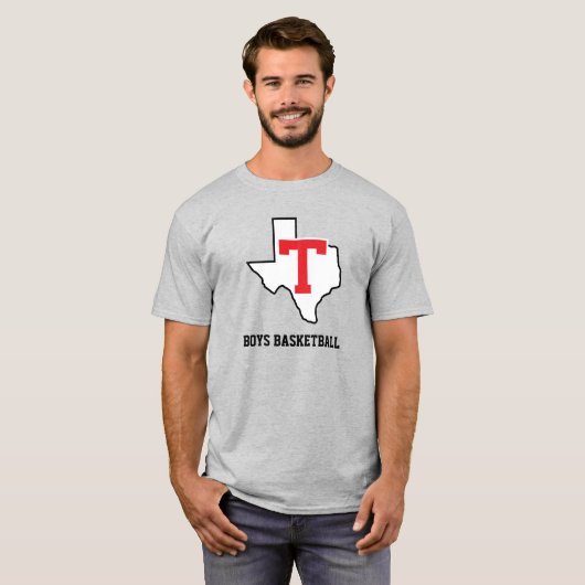 Tomball T Boysバスケットボールテキサス州ライトグレー Tシャツ (正面フル)