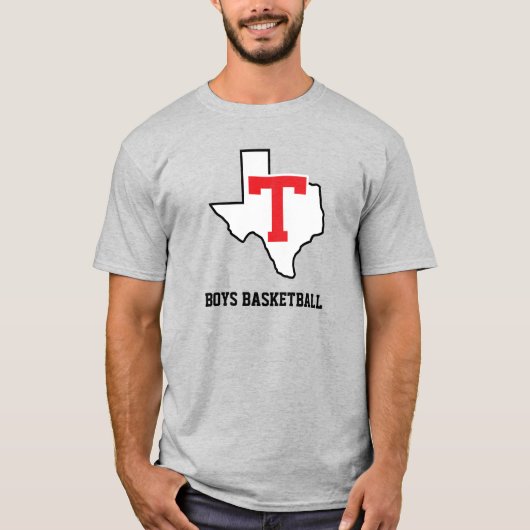 Tomball T Boysバスケットボールテキサス州ライトグレー Tシャツ (正面)