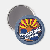 Tombstoneアリゾナ州旗バーストマグネット マグネット (正面/裏面)
